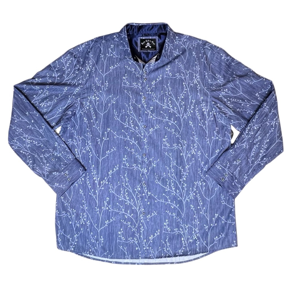 Rock Roll n Soul Blue Floral Button Down Shirt NWT 3XL